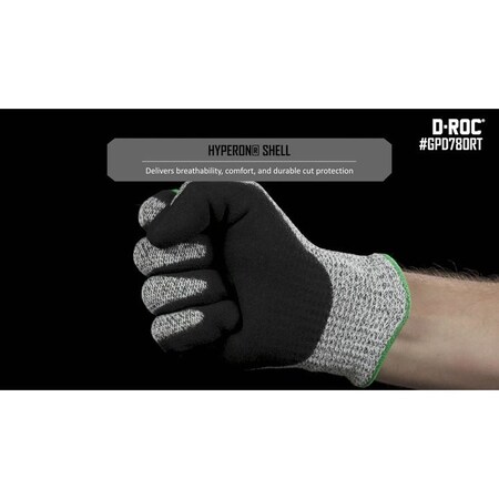 Magid Coated Gloves, Sandy Nitrile, 4 Abrasion Level, Salt & Pepper, 1 PR GPD780-7